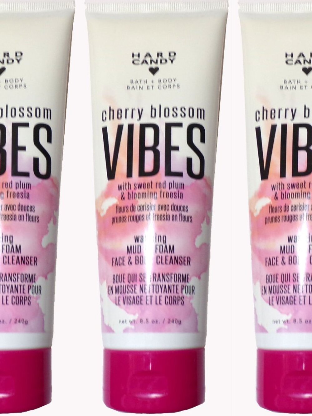 Hard Candy Bath + Body Cherry Blossom Vibes Mud to Foam Face & Body Cleanser Set